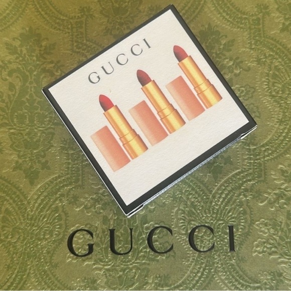 Gucci Mini Velvet Matte Lipstick 3-Piece Festive Gift Set NEW - Picture 1 of 12